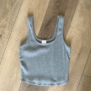 Tilly's Ribbed Gray Crop Top Tank Top